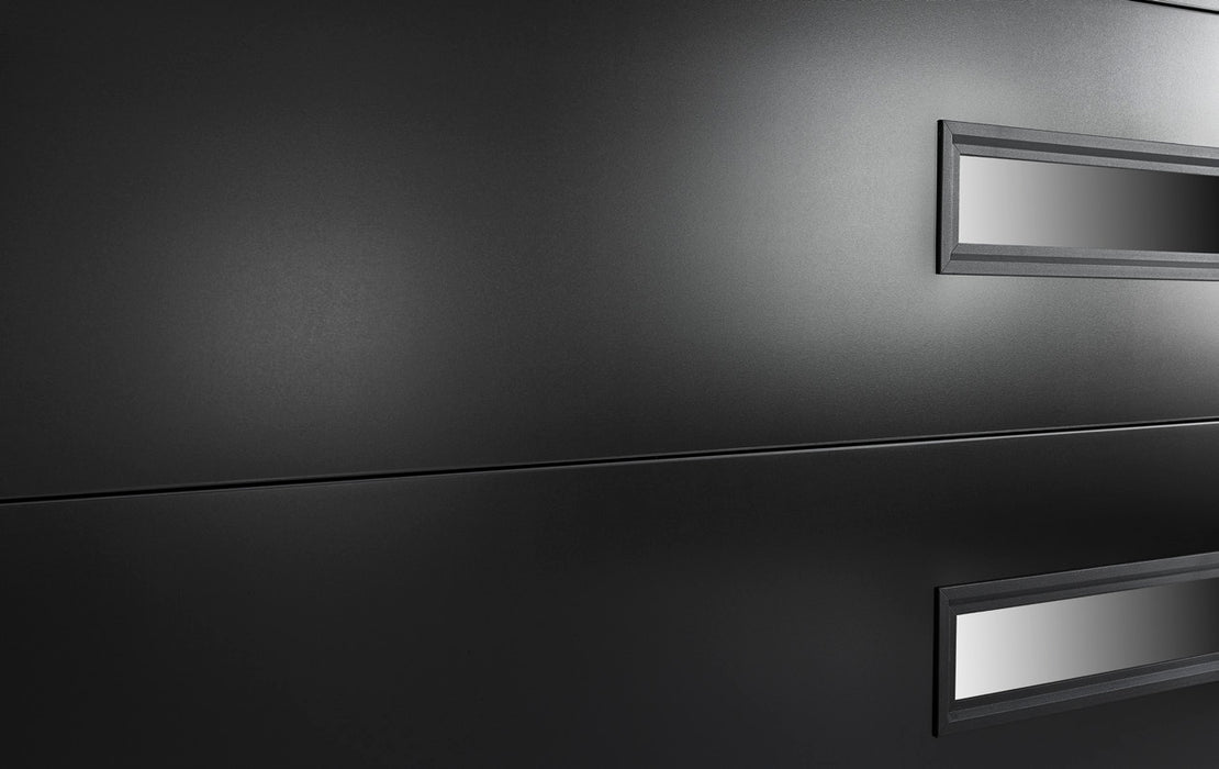Bel Air - Flush Panel Smooth Contemporary Insulated Steel Modern Garage Door with Slim Glass Design