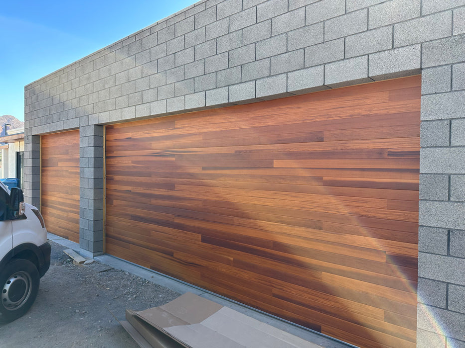 Cleo - Horizontal Grooves and Texture Steel Garage Door Modern Design