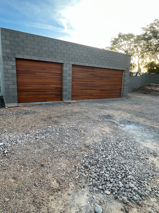 Cleo - Horizontal Grooves and Texture Steel Garage Door Modern Design