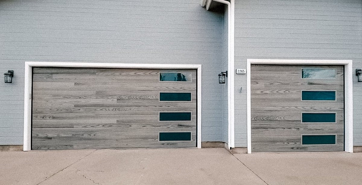 Cleo - Horizontal Grooves and Texture Steel Garage Door Modern Design