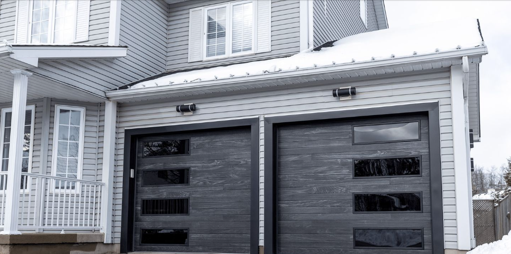 Cleo - Horizontal Grooves and Texture Steel Garage Door Modern Design