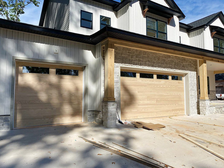 Cleo - Horizontal Grooves and Texture Steel Garage Door Modern Design