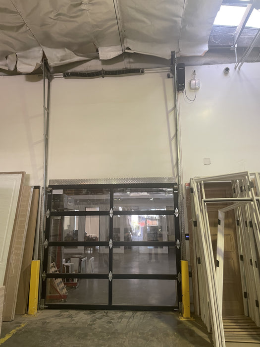 Contemporary Aluminum & Clear Tempered Glass Garage Door
