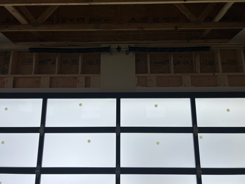 Contemporary Aluminum & Frosted Tempered (Privacy) Glass Garage Door