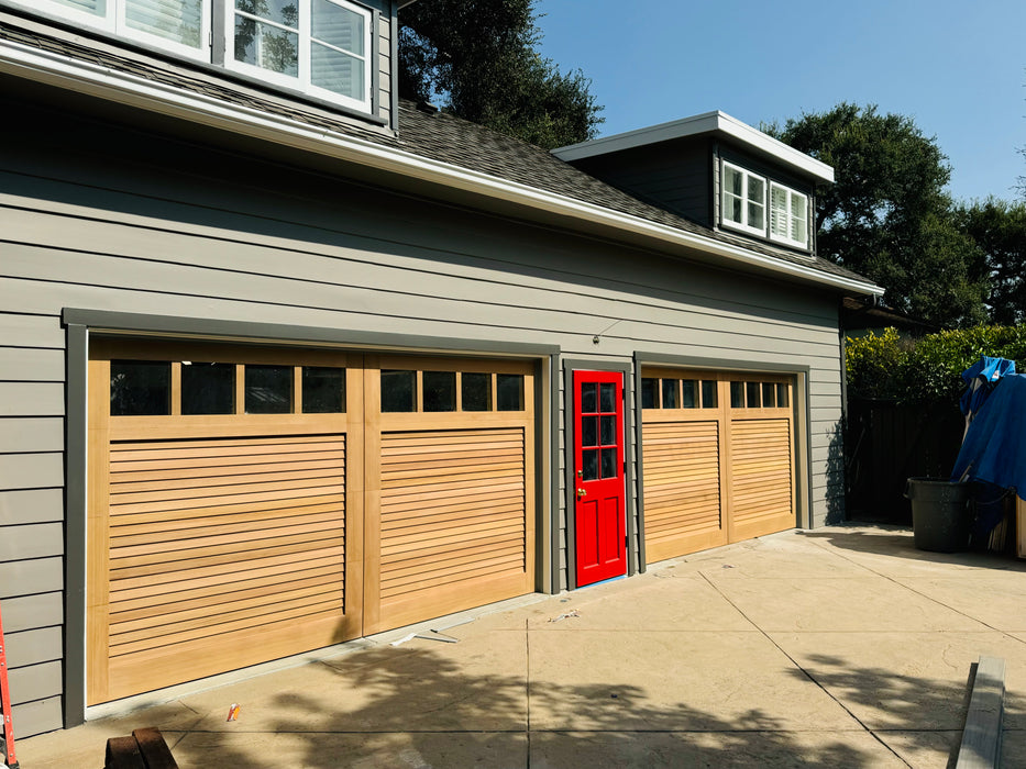 Louver - Modern Style Louver Design Custom Wood Garage Door
