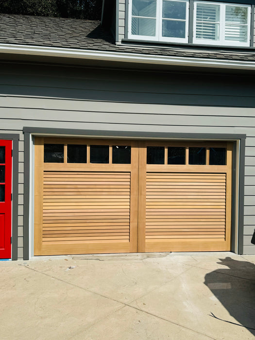 Louver - Modern Style Louver Design Custom Wood Garage Door
