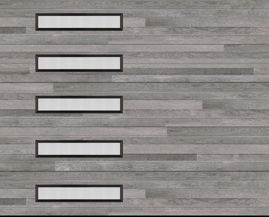 Northwoods - Horizontal Grooves and Texture Steel Garage Door Modern Design