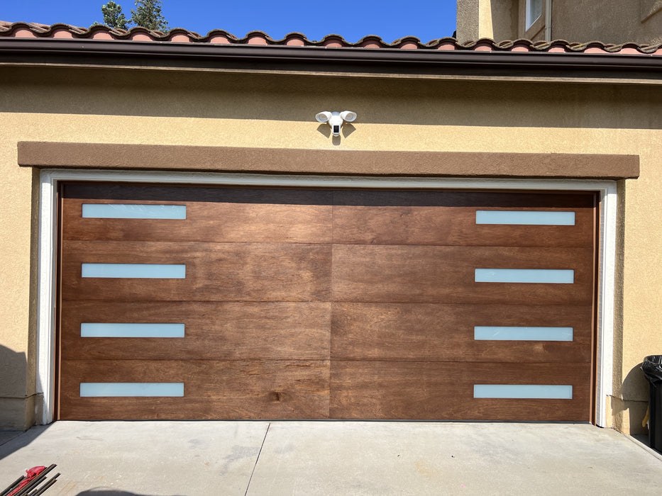 Nova - Modern Style Custom Wood Garage Door