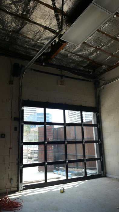 Contemporary Aluminum & Clear Tempered Glass Garage Door
