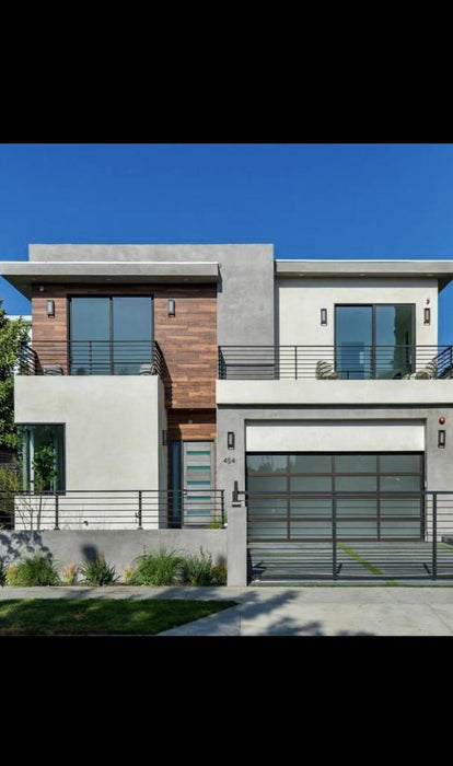 Contemporary Aluminum & Frosted Tempered (Privacy) Glass Garage Door
