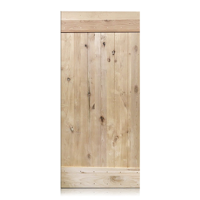 Alessandro - Rustic Unfinished 1-Panel V-Groove Knotty Alder Barn Door