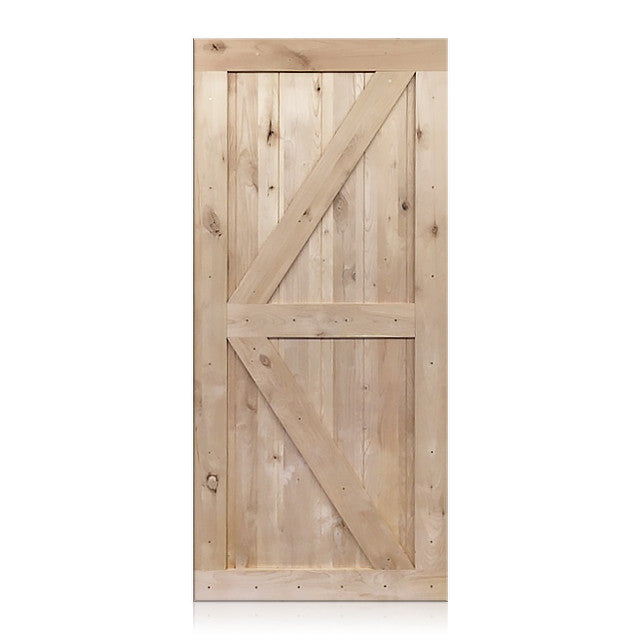 Nicolas - Rustic Unfinished 2-Panel V-Groove Knotty Alder Barn Door