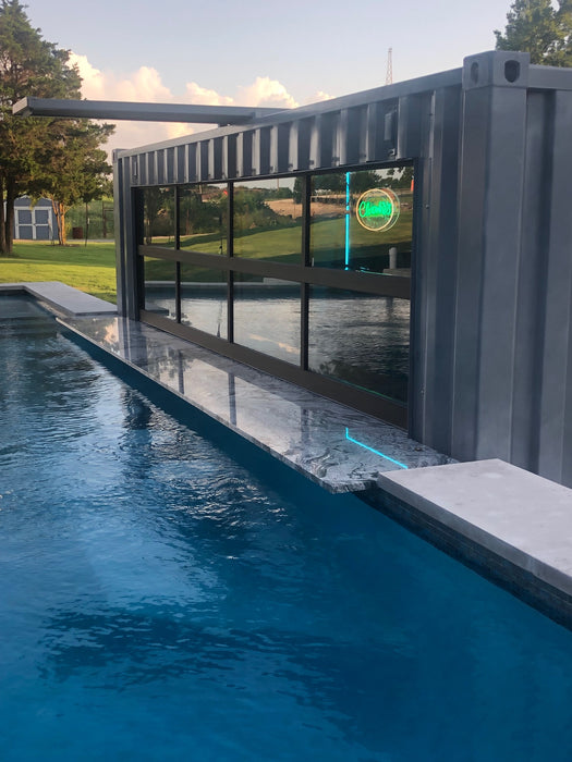 Contemporary Aluminum & Clear Tempered Glass Garage Door
