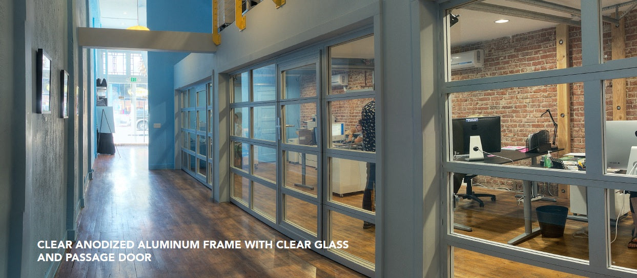 Contemporary Aluminum & Clear Tempered Glass Garage Door