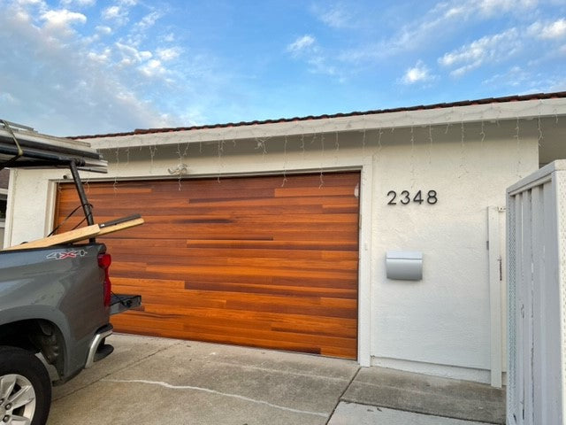 Cleo - Horizontal Grooves and Texture Steel Garage Door Modern Design