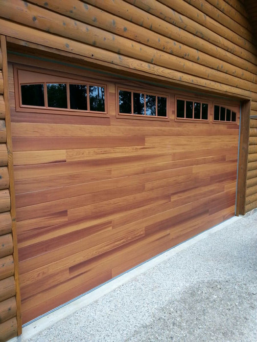 Cleo - Horizontal Grooves and Texture Steel Garage Door Modern Design