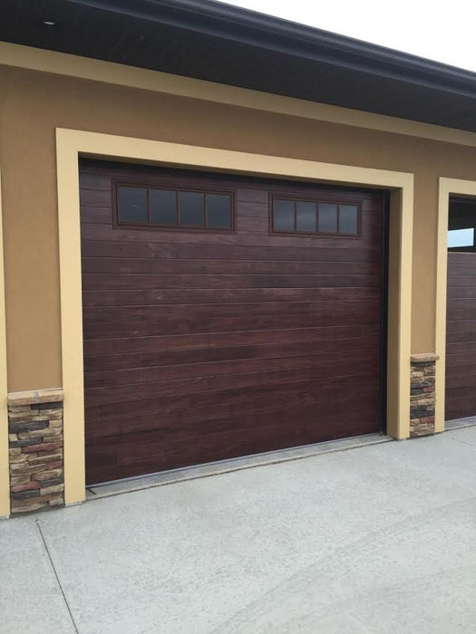 Cleo - Horizontal Grooves and Texture Steel Garage Door Modern Design