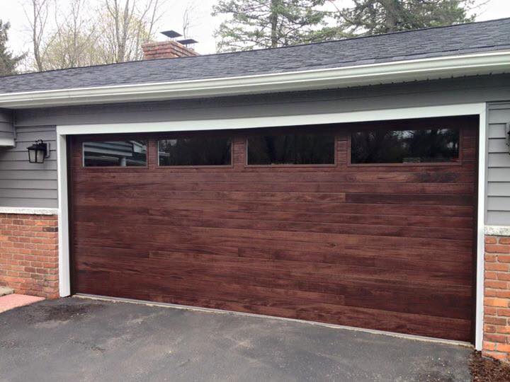 Cleo - Horizontal Grooves and Texture Steel Garage Door Modern Design