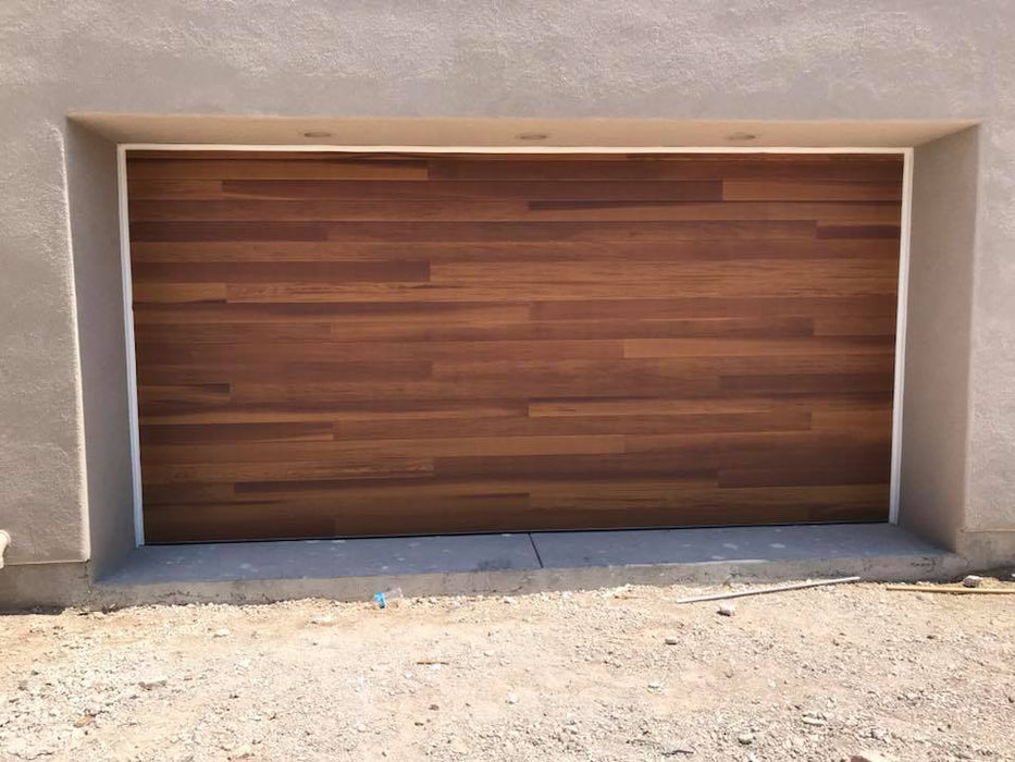 Cleo - Horizontal Grooves and Texture Steel Garage Door Modern Design