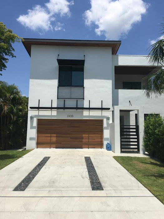 Cleo - Horizontal Grooves and Texture Steel Garage Door Modern Design