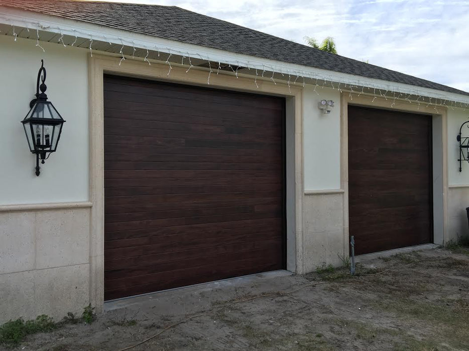 Cleo - Horizontal Grooves and Texture Steel Garage Door Modern Design