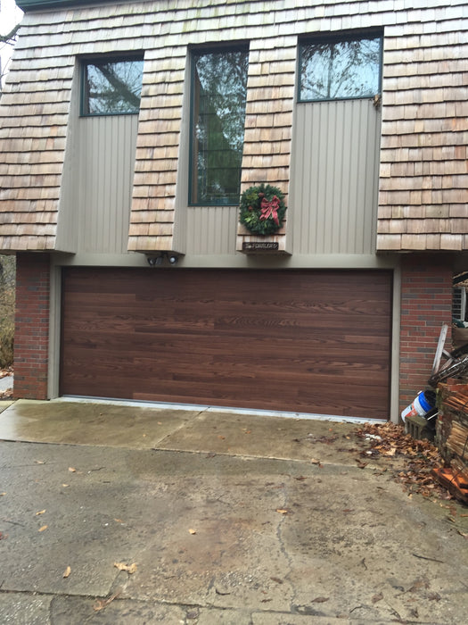 Cleo - Horizontal Grooves and Texture Steel Garage Door Modern Design