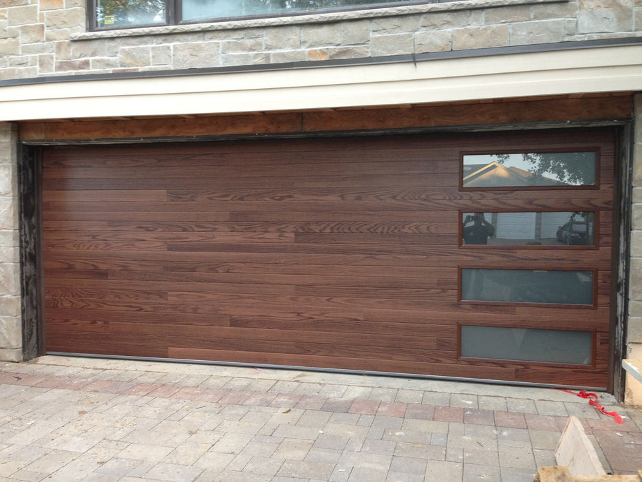 Cleo - Horizontal Grooves and Texture Steel Garage Door Modern Design