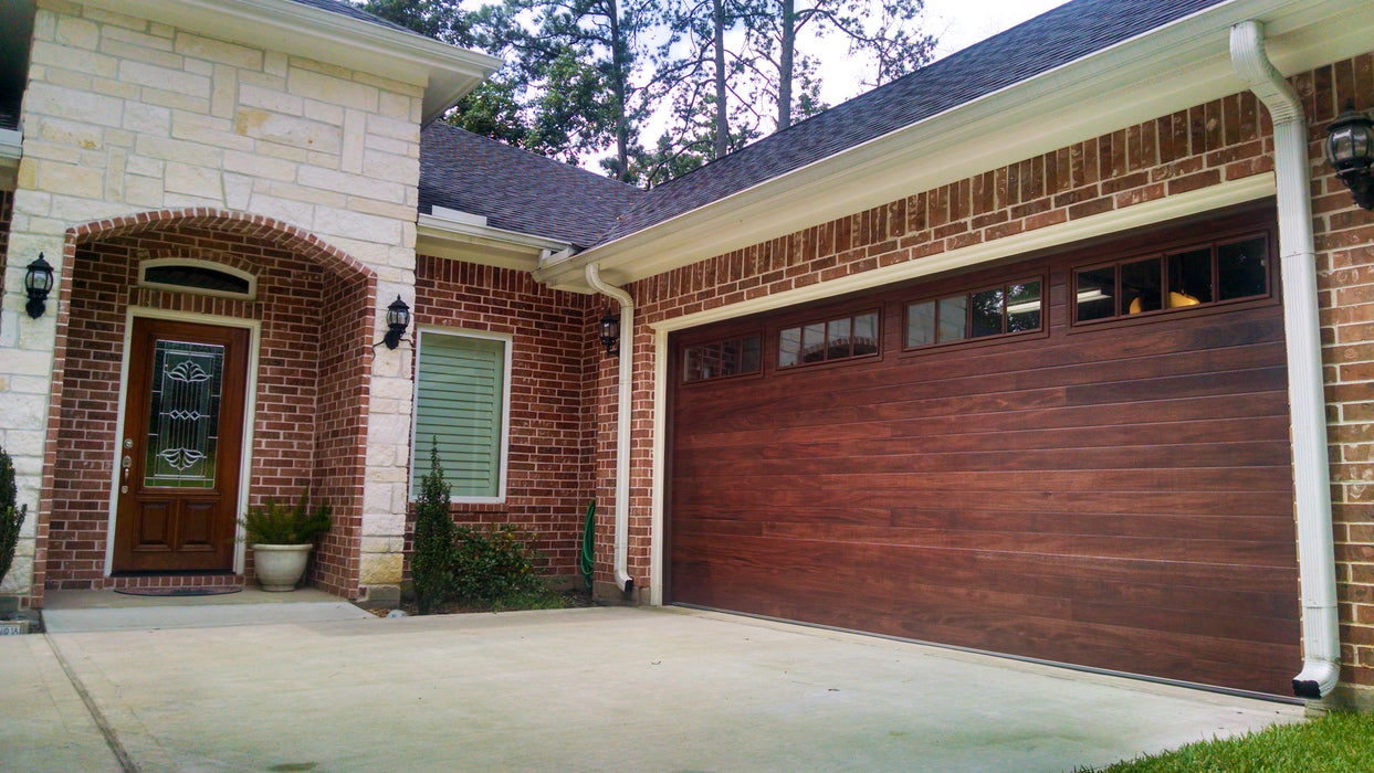 Cleo - Horizontal Grooves and Texture Steel Garage Door Modern Design
