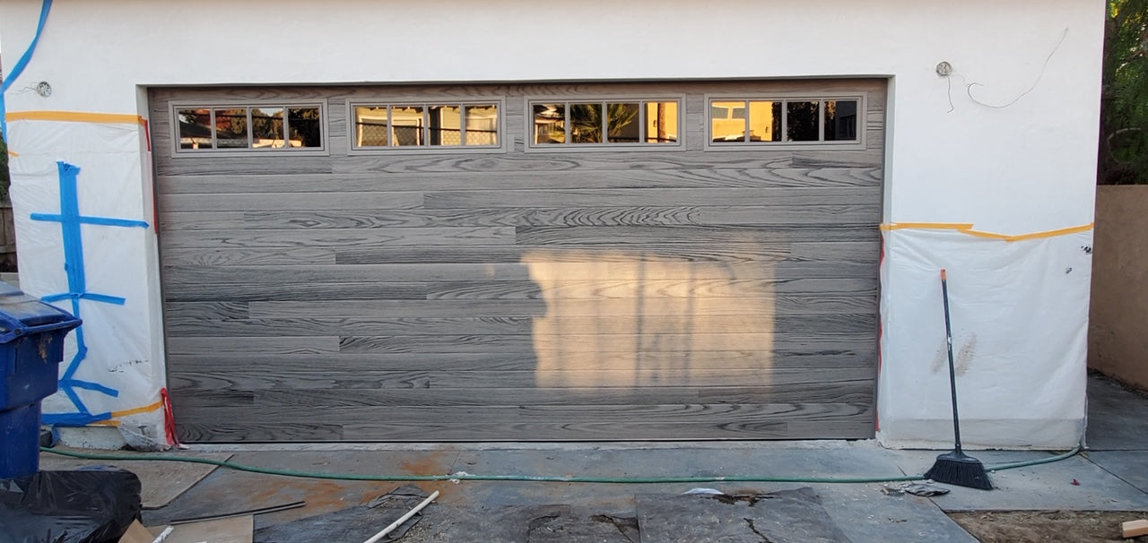 Cleo - Horizontal Grooves and Texture Steel Garage Door Modern Design