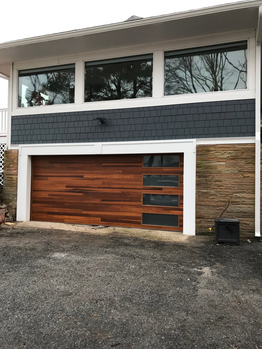 Cleo - Horizontal Grooves and Texture Steel Garage Door Modern Design