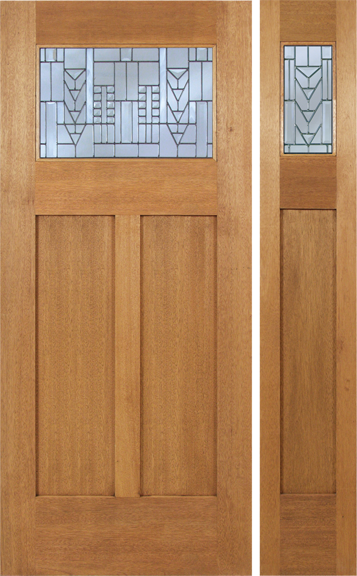 Ella - Craftsman Design Mahogany Wood Door with Beveled Glass
