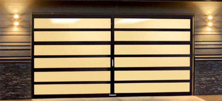 The Horizon - Contemporary Aluminum & Horizontal Glass Garage Door