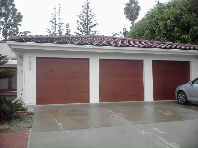 Lucas - Modern Flush Style Custom Wood Garage Door