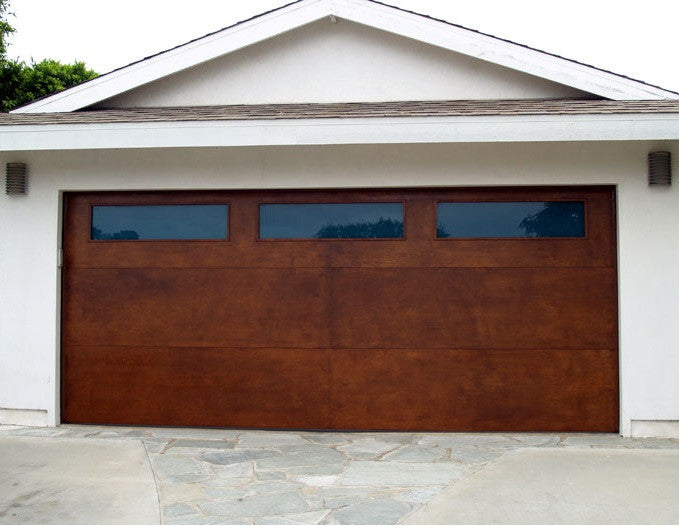 Lucas - Modern Flush Style Custom Wood Garage Door