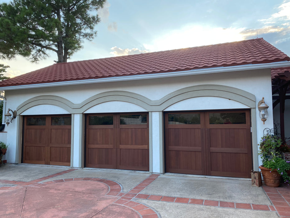 American - Spanish Style Custom Wood Garage Door