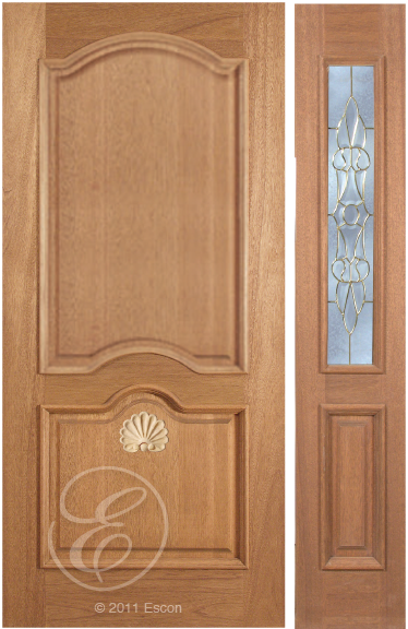 Orion - One Side Raised Moulding Mahogany Wood Exterior Door