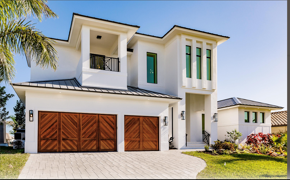 Riviera - Modern Transitional Style Custom Wood Garage Door