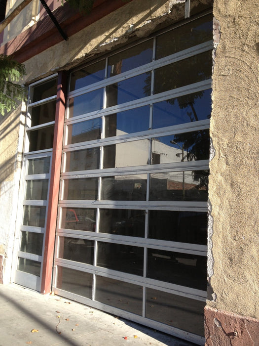 Commercial Modern Anodized Aluminum & Clear Glass Garage Doors