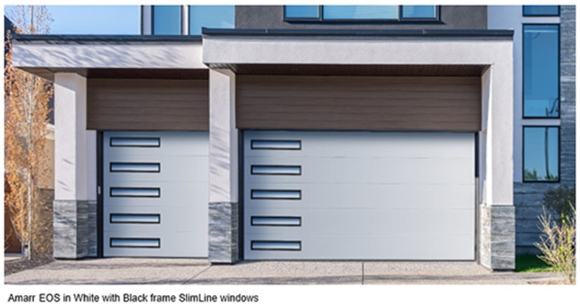 Bel Air - Flush Panel Smooth Contemporary Insulated Steel Modern Garage Door with Slim Glass Design