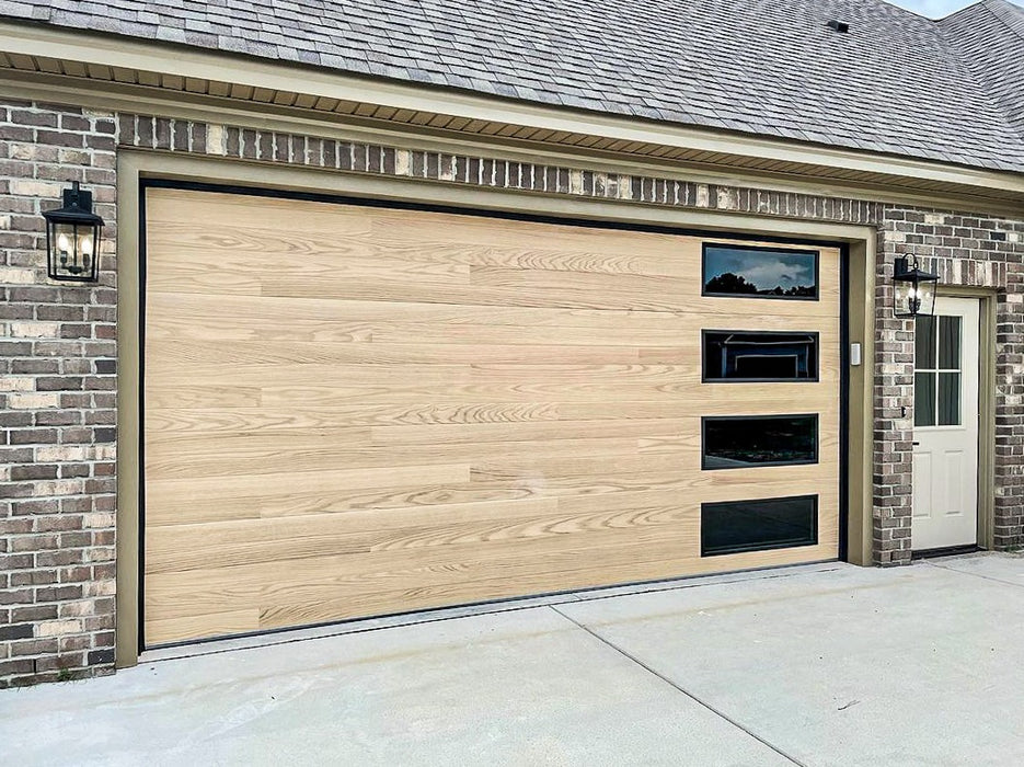 Cleo - Horizontal Grooves and Texture Steel Garage Door Modern Design