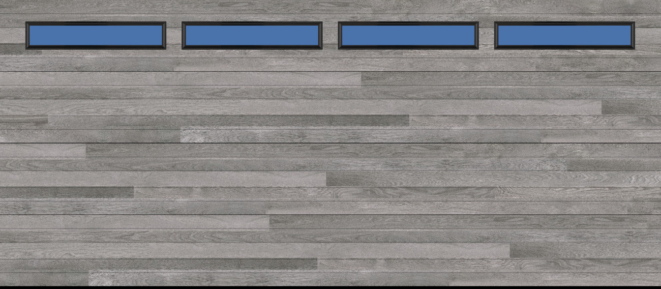 Northwoods - Horizontal Grooves and Texture Steel Garage Door Modern Design