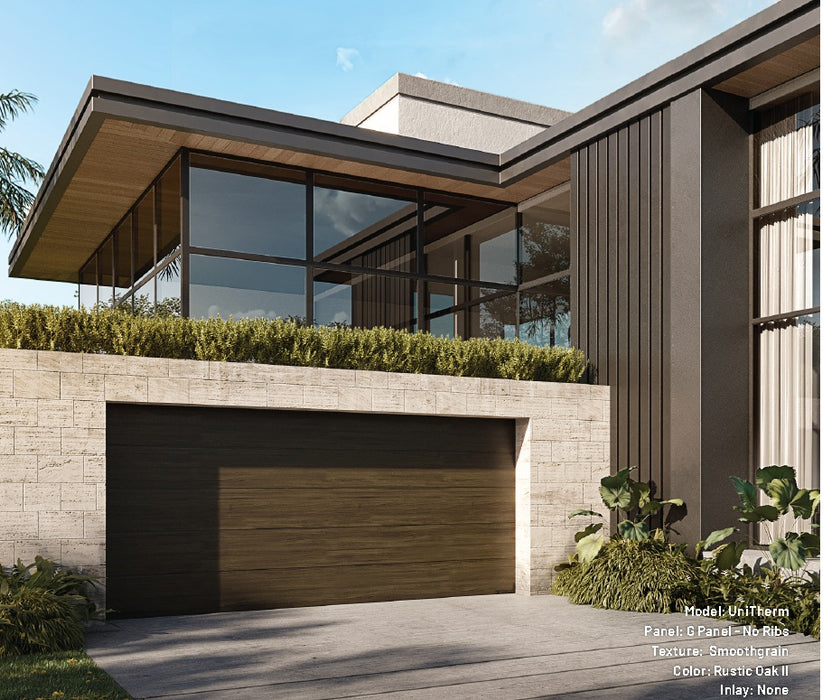 UniTherm - Premium Insulated Flush Panel Smooth Modern Design Steel Garage Door