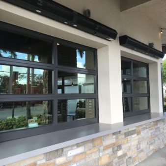 Black Aluminum & Clear Tempered Glass Garage Door - Counter Top - Window [4' x 5']