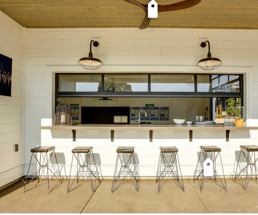 Black Aluminum & Clear Tempered Glass Garage Door - Counter Top - Window [4' x 5']