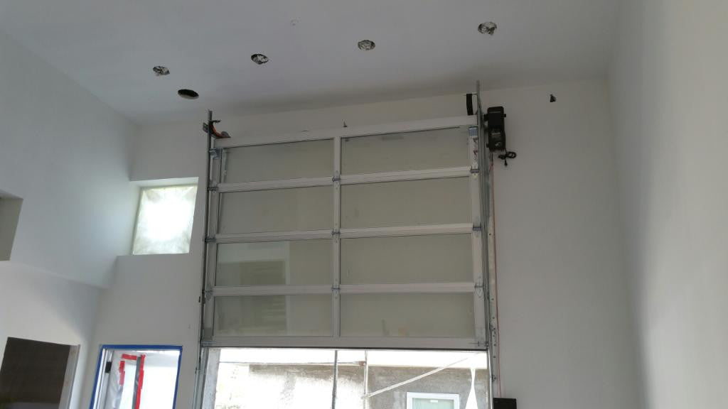 Full View Modern Anodized Aluminum & Clear Tempered Glass Garage Door