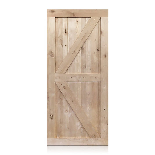 Nicolas - Rustic Unfinished 2-Panel V-Groove Knotty Alder Barn Door