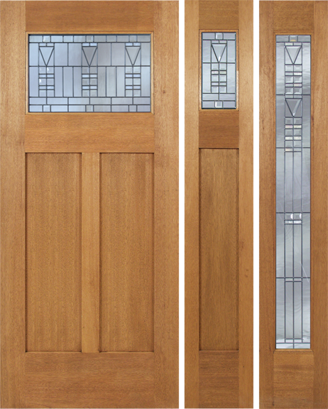 Brooklyn - Craftsman Design Mahogany Wood Door with Beveled Glass