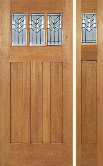 Eliana - Craftsman Design Mahogany Wood Door with Beveled Glass