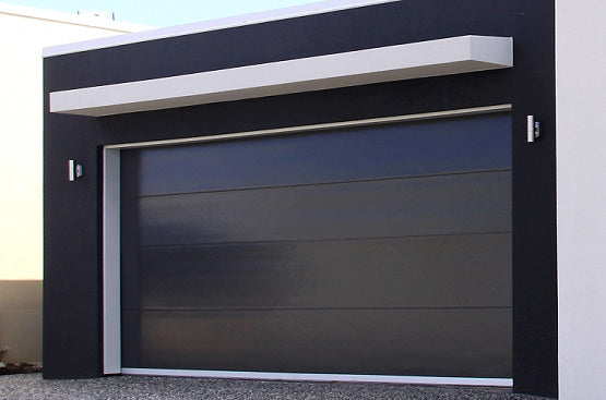 Noir - Flush Panel Insulated Steel with a Natural Wood-Grain Texture Garage Door Black Color