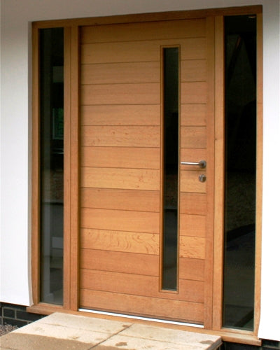Nobu - Modern Mahogany Wood & White Laminated Glass Entry Solid Door — Lux  Garage Doors